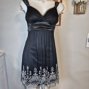Taboo Party Cocktail Tie Back Tulle Beaded Dress
